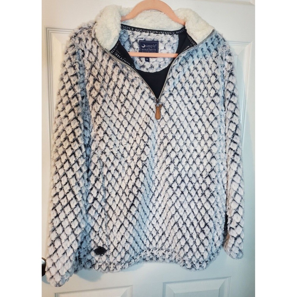 Simply Southern Medium Sweater Pullover  Half Zip Long Sleeve Soft Warm Boho...